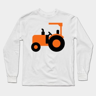 Farming Tractor Emoticon Long Sleeve T-Shirt